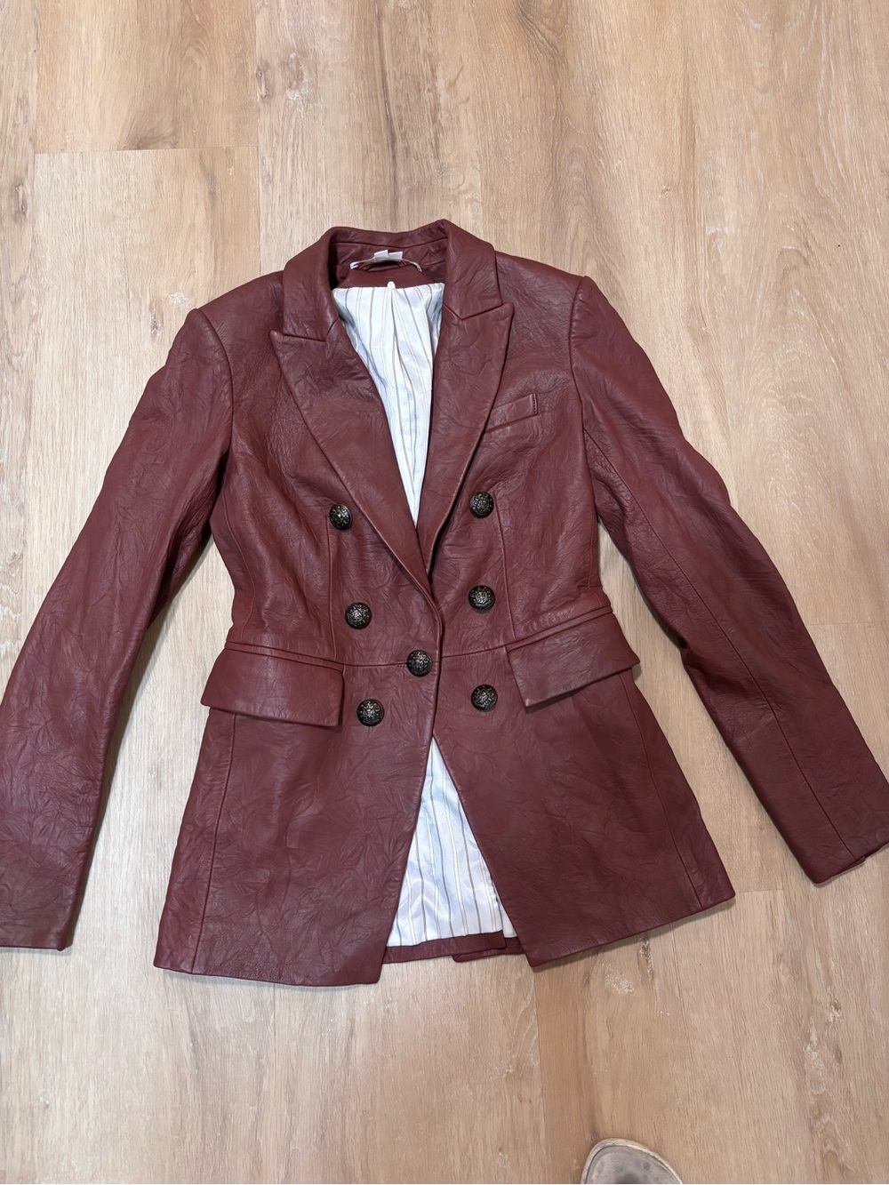 VERONICA BEARD Dickey Jacket Women sz 0 RUST Brown GAYA Premium Leather
